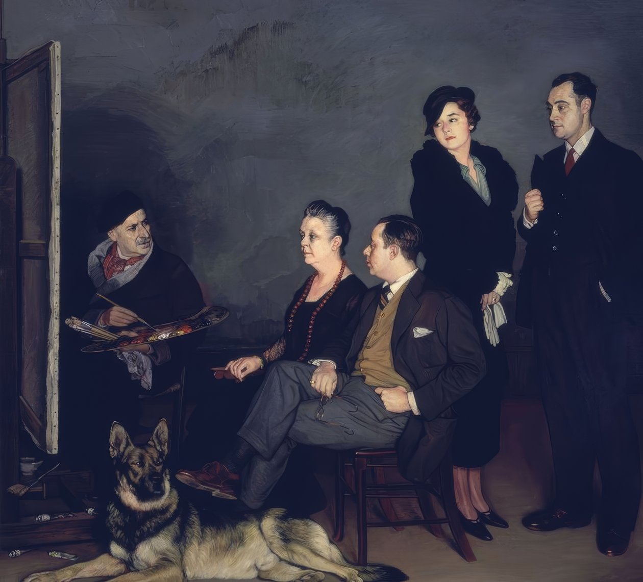 A FESTŐ ÉS CSALÁDJA - 1937 - OLEO / VÁSZON alkotó: Ignacio Zuloaga y Zabaleta