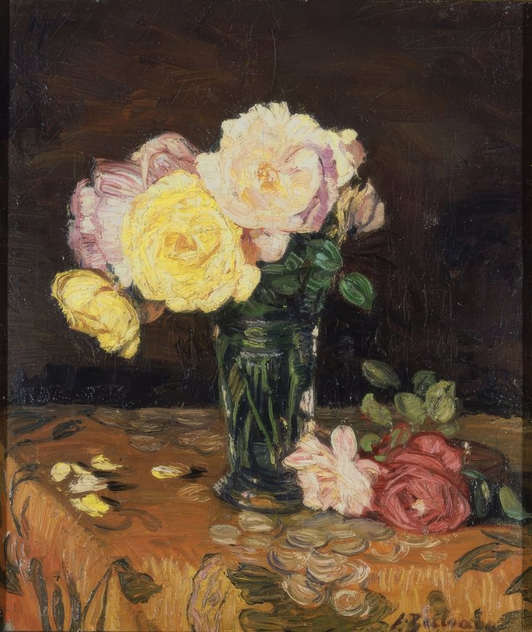 VÁZA RÓZSÁVAL - 1931 - O / L - 50 × 43 CM alkotó: Ignacio Zuloaga y Zabaleta