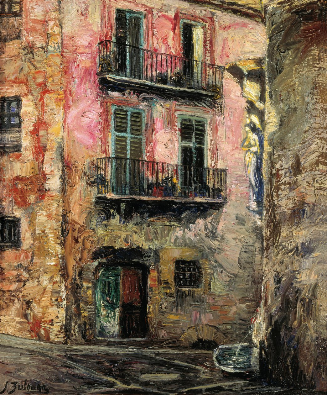 Gerona (Gerona). Ignocio Zuloaga Zabaleta (1870-1945) festménye. Olajfestmény alkotó: Ignacio Zuloaga y Zabaleta