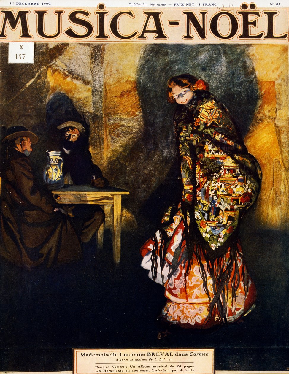 Lucienne Breval (1869-1935), svájci szoprán, mint Carmen, Georges Bizet homonim operájában, Ignacio Zuloaga y Zabaleta festményében alkotó: Ignacio Zuloaga y Zabaleta
