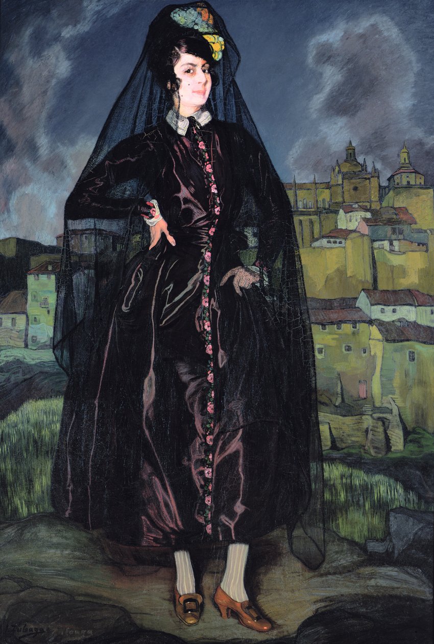 Anita Ramirez fekete ruhás portréja, 1916 alkotó: Ignacio Zuloaga y Zabaleta