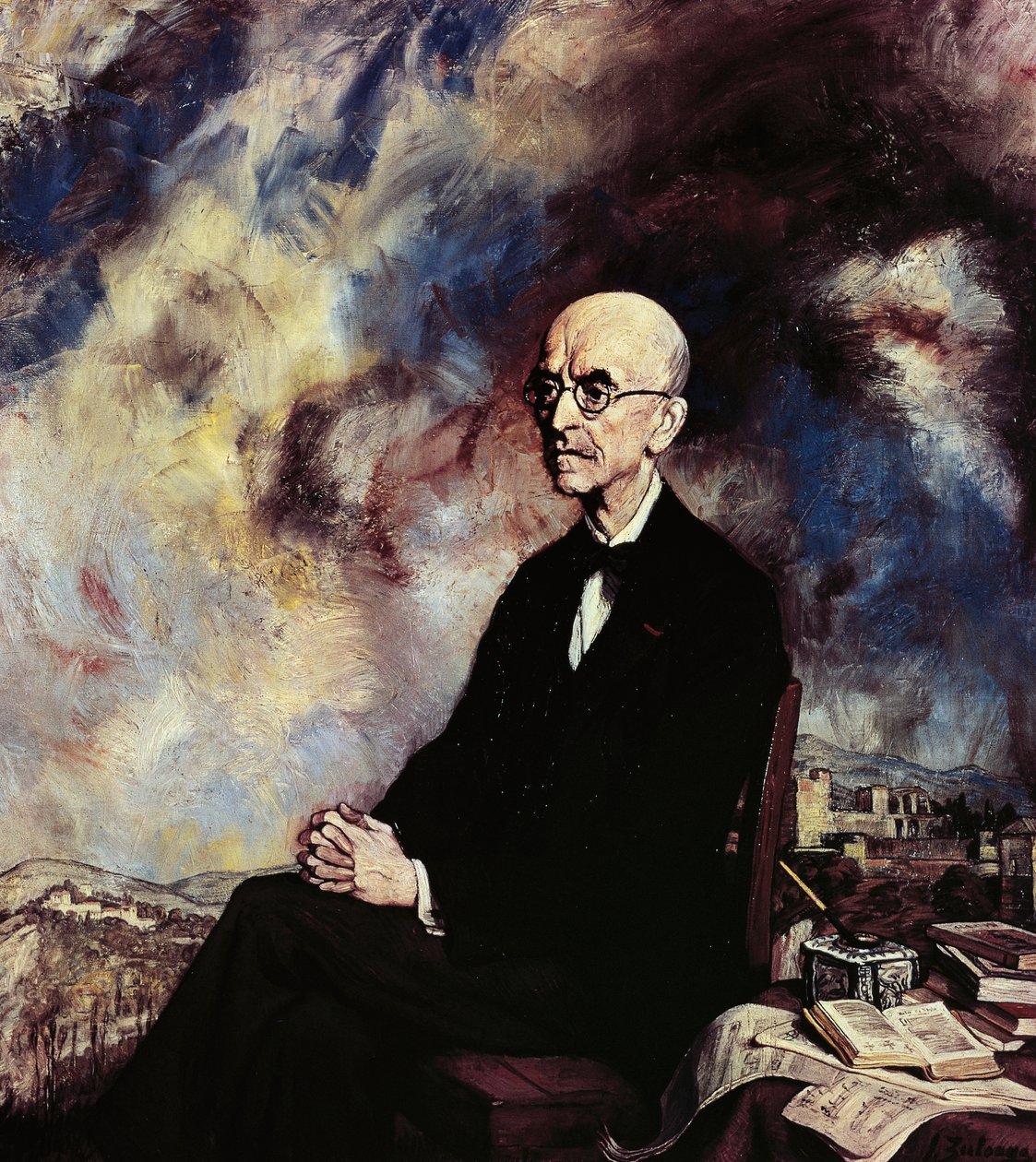 Manuel de Falla spanyol zeneszerző portréja (Cadiz alkotó: Ignacio Zuloaga y Zabaleta