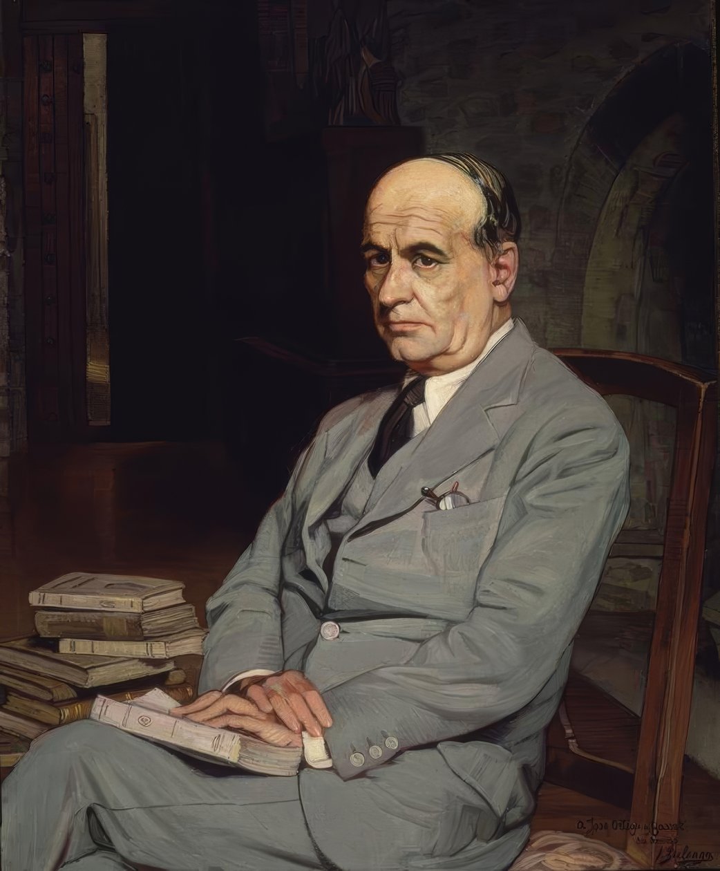 JOSE ORTEGA Y GASSET PORTRÉJA - 1917 - O / L - 215X161 alkotó: Ignacio Zuloaga y Zabaleta