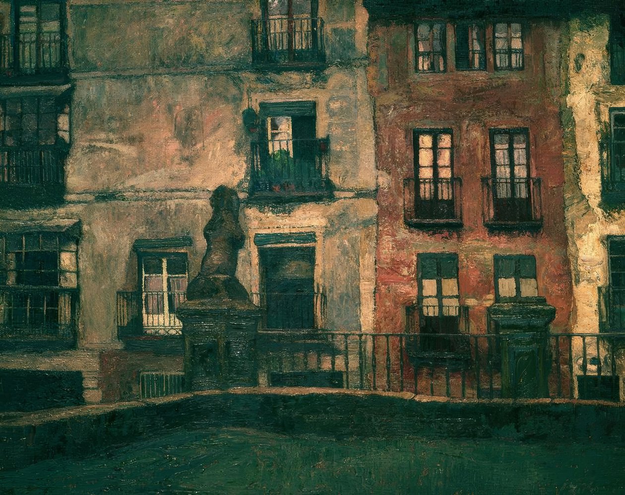 Segovia: Régi házak, 1917, Olaj, vászon, 107 × 120 cm, AS00823 alkotó: Ignacio Zuloaga y Zabaleta
