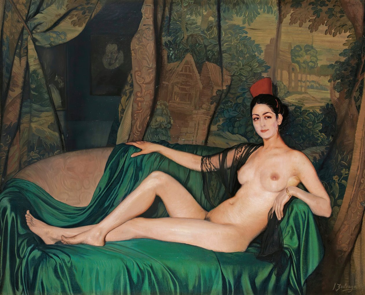 Madame Souty egy Madame Souty kanapén fekve, 1921. alkotó: Ignacio Zuloaga y Zabaleto