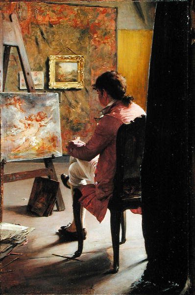 A festő, 1883 körül (olaj, tábla) alkotó: Ignaz Marcel Gaugengigl