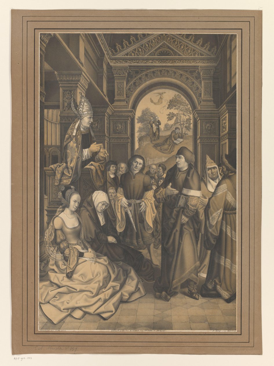 Szent Norbert a hitetlen Tanchlinnak prédikál Művek a Boisserée fivérek gyűjteményéből (sorozat címe) Galerie des Frères Boisseree (sorozat címe) alkotó: Ignaz Bergmann