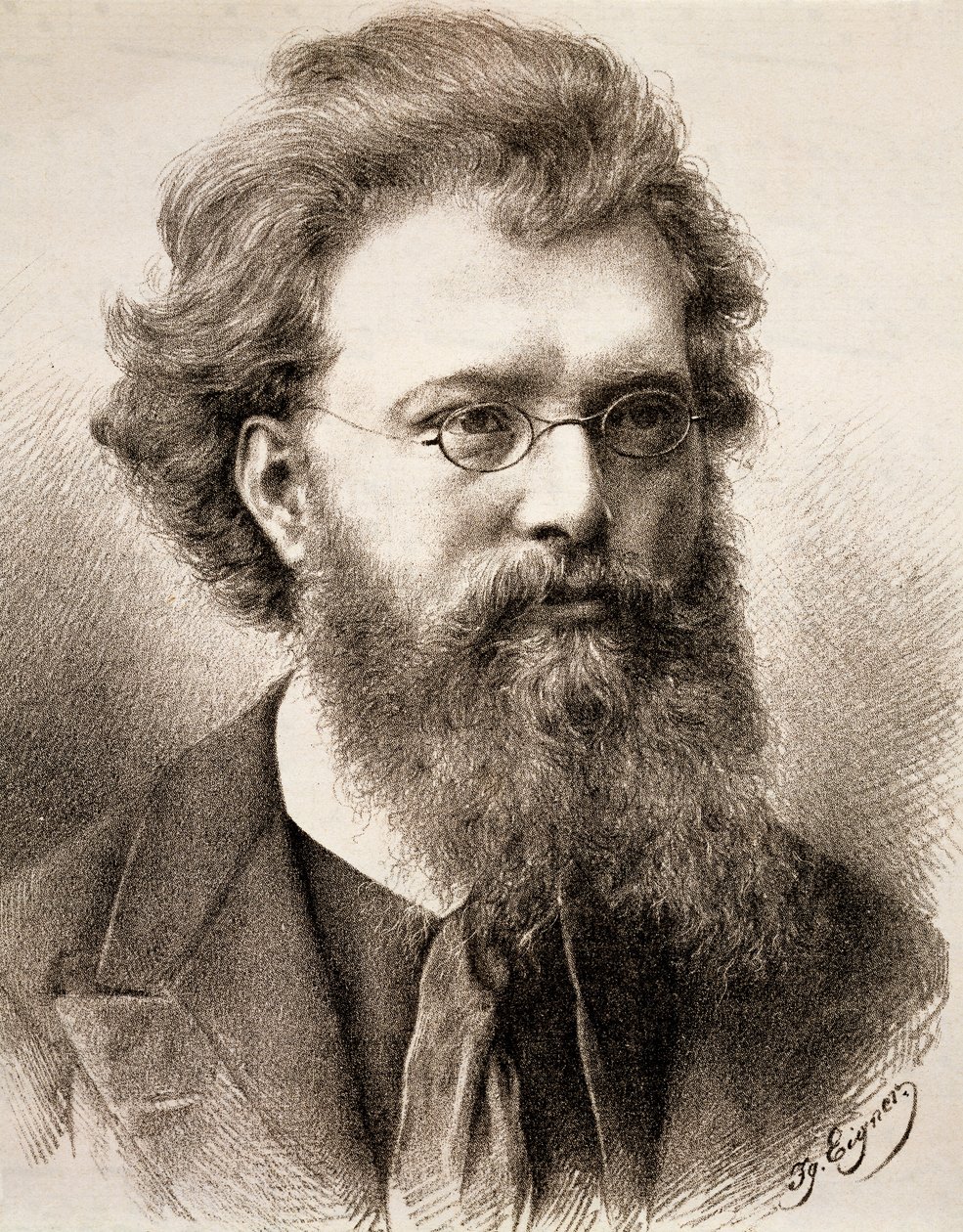 Hans Richter portréja (metszet) alkotó: Ignaz Eigner
