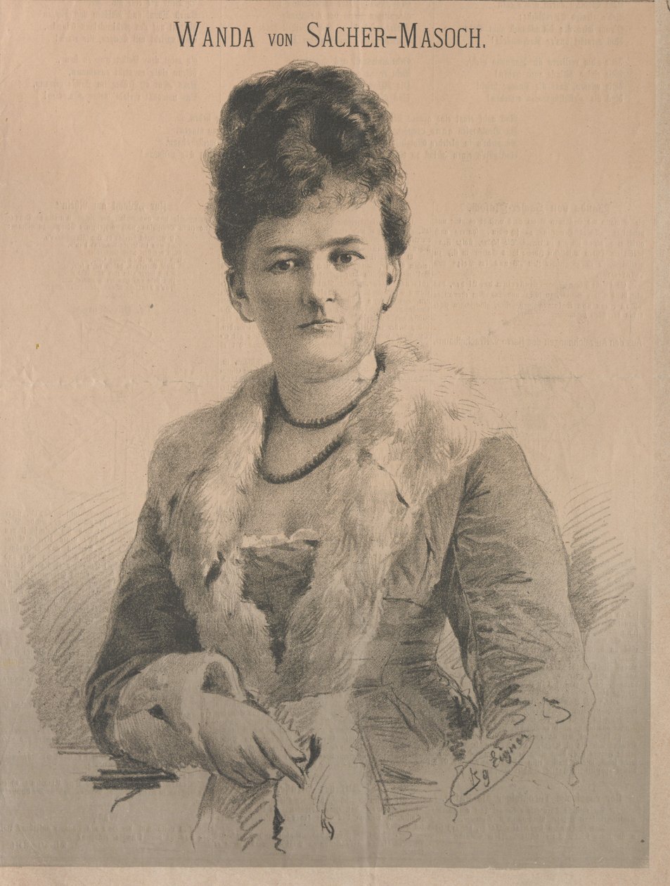 Wanda von Sacher-Masoch írónő, Angelika Aurora Rümelin, 1879. alkotó: Ignaz Eigner