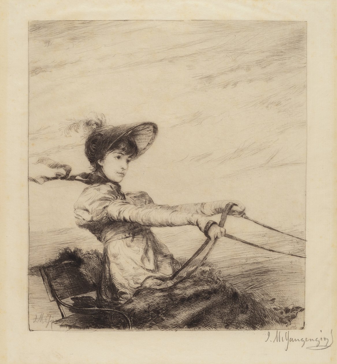 Untitled (nő, kocsit vezet) alkotó: Ignaz Marcel Gaugengigl