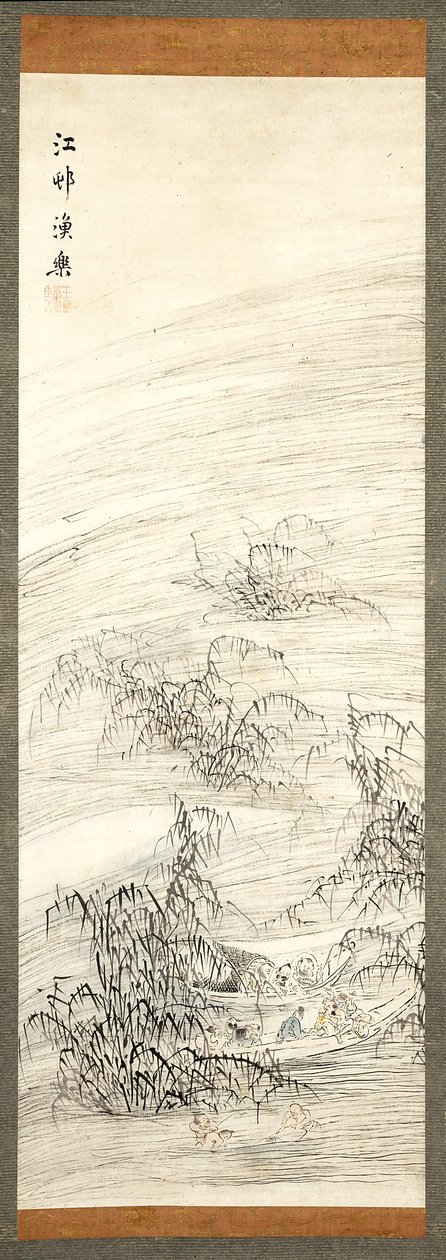 River Village and Fishing Pleasure (szín és tinta papíron) alkotó: Ike no Taiga
