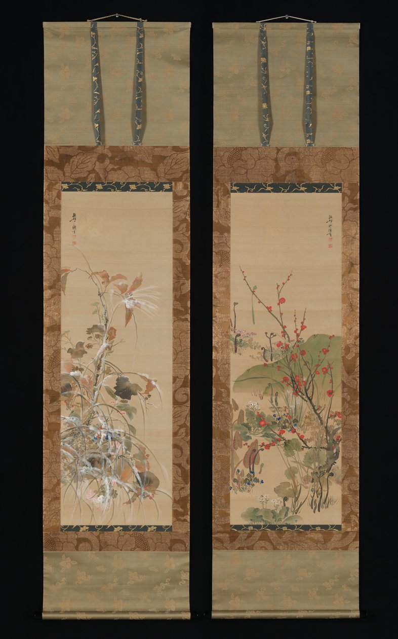 A négy évszak virágai és madarai, 19. század közepe. alkotó: Ikeda Koson