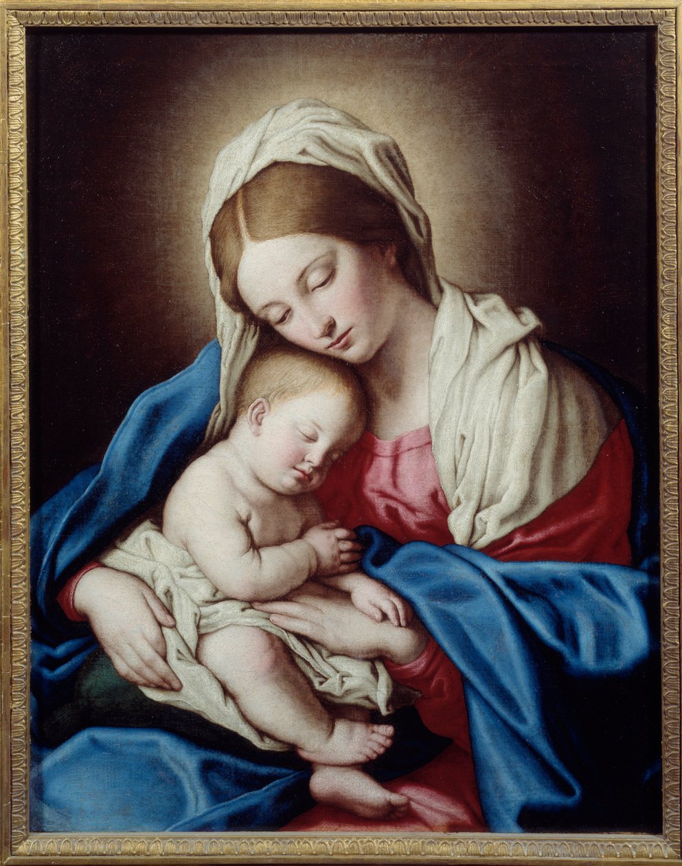 A gyermek Jézus álma. Giovanni Battista Salvi festménye: A Sassoferrato (1609-1685) Ec. Ital alkotó: Il  Sassoferrato