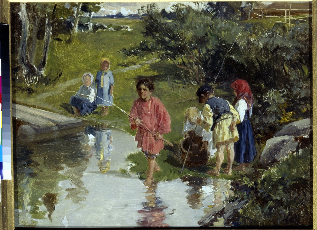 Gyerekhorgászat, Prianishnikov, Illarion Mikhailovich (1840-1894) alkotó: Illarion Mikhailovich Pryanishnikov