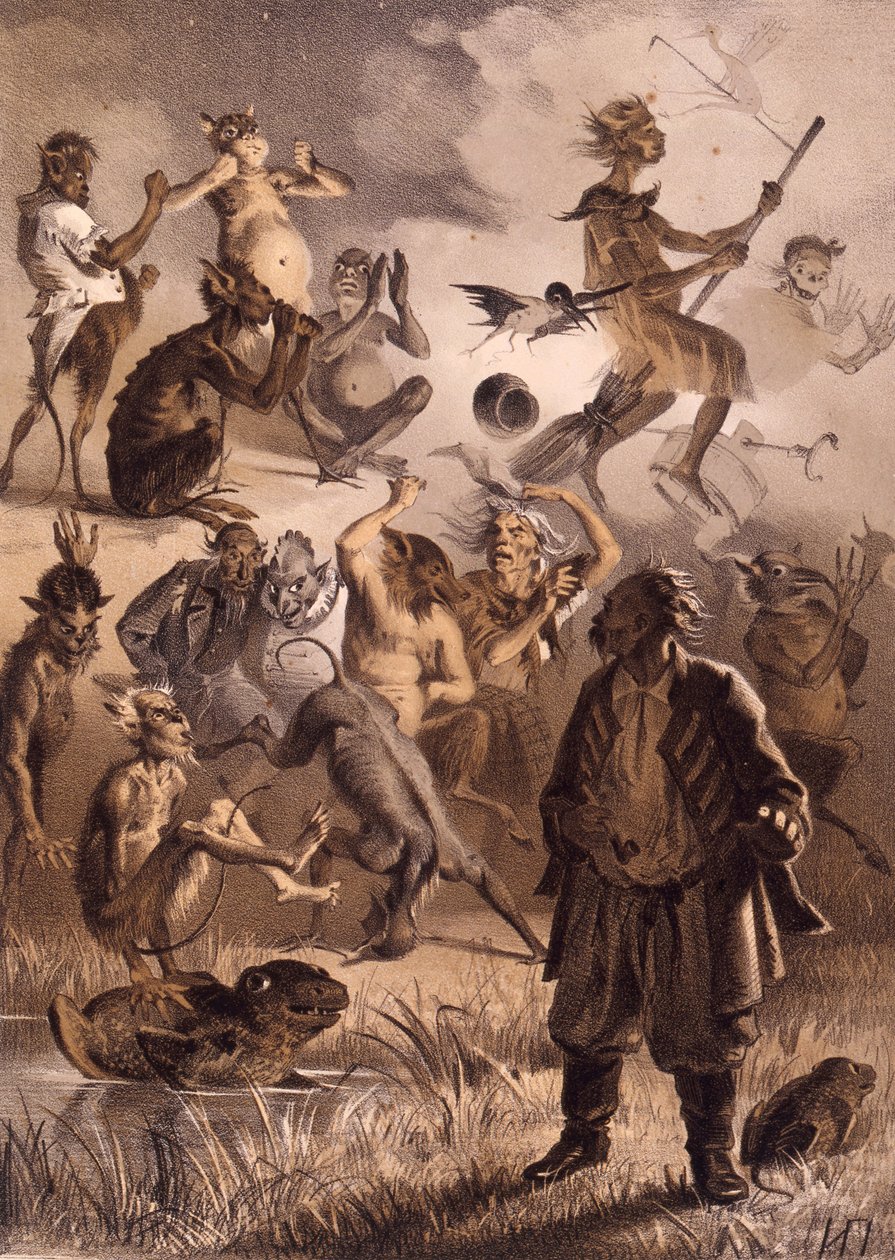 Illusztráció Nyikolaj Gogol: Az elveszett levél estékből egy farmon Dikanka mellett című meséhez, alkotó: Illarion Mikhailovich Pryanishnikov