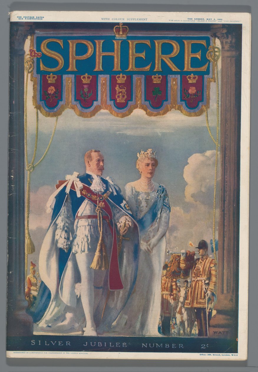 A „The Sphere” magazin 1935. május 4-i példánya V. György király ezüstjubileumáról A gömb / ezüst jubileumi szám (cím a tárgyon) alkotó: Illustrated Newspapers Ltd.