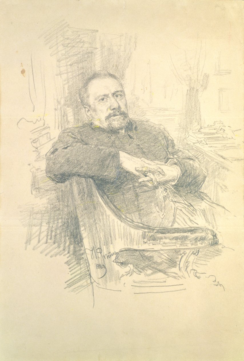 Nyikolaj Leszkov (1831-95) portréja, 1889 alkotó: Ilya Efimovich Repin