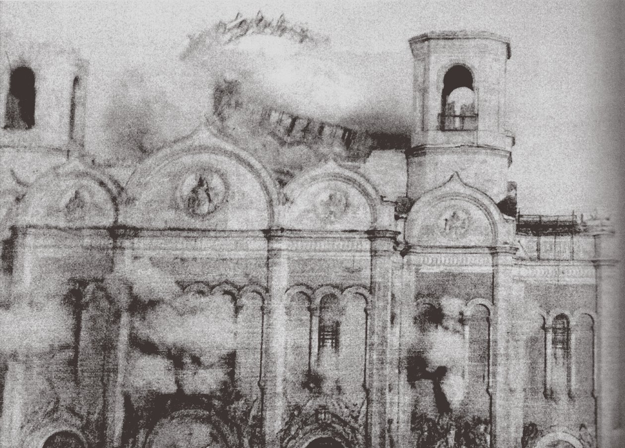 A Megváltó Krisztus székesegyház lerombolása Moszkvában, 1931 alkotó: Ilya Arnoldovich Ilf