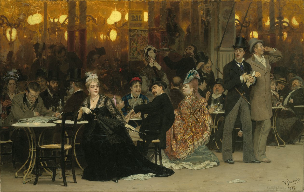 Egy párizsi kávézó, 1875 alkotó: Ilya Efimovich Repin