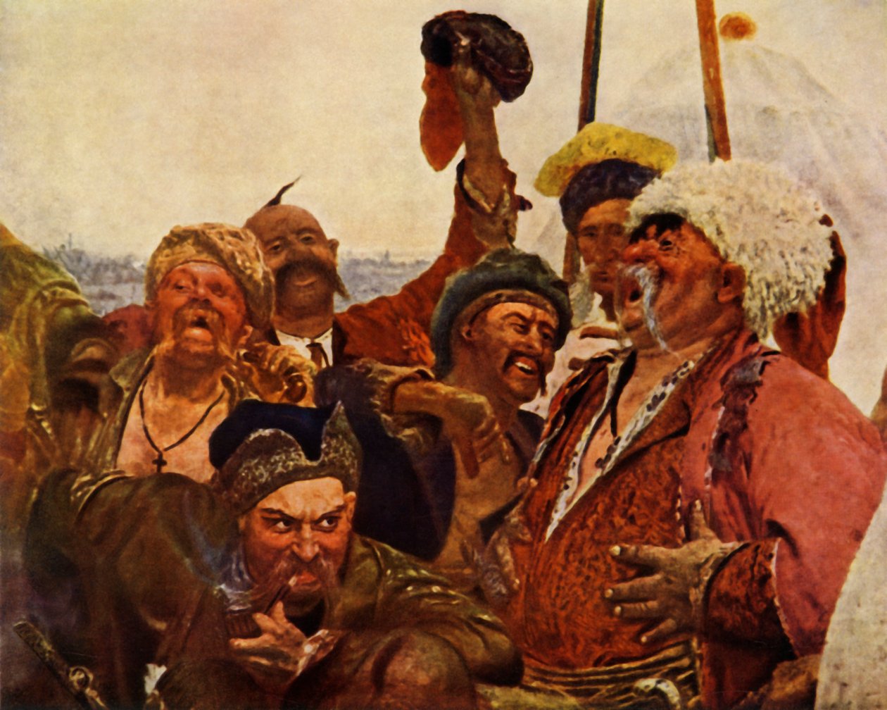 „Részlet a zaporozseciakról, akik levelet írtak a török szultánnak”, 1880-1890, 1965. alkotó: Ilya Efimovich Repin