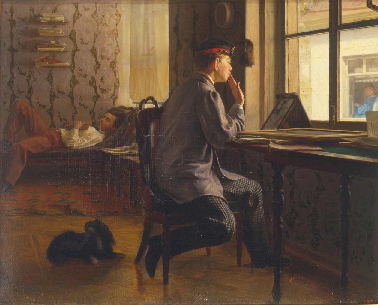 Vizsgafelkészítés, 1864 alkotó: Ilya Efimovich Repin