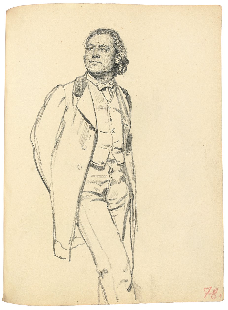 Álló ember alakja, c. 1872-1875 alkotó: Ilya Efimovich Repin