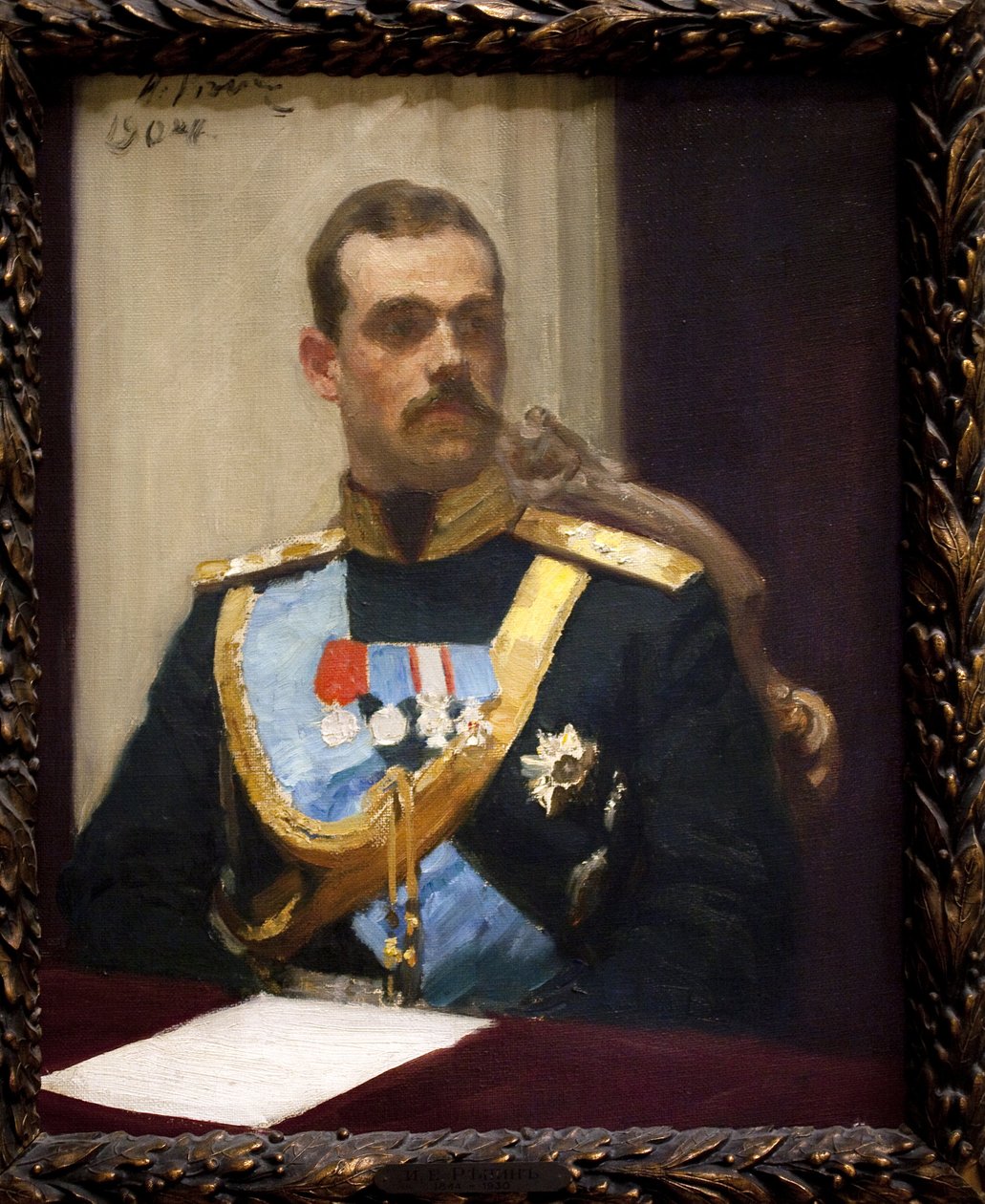 Mihail Alekszandrovics Romanov nagyherceg, vagy Orosz Mihály (1878-1918). Olajfestmény alkotó: Ilya Efimovich Repin
