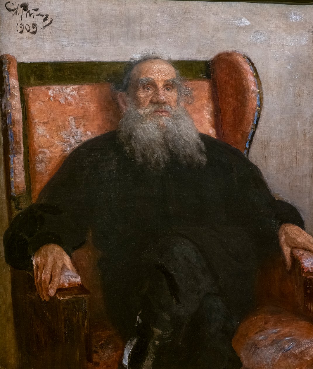 LEON TOLSTOI RÓZSASZÍN KAROSSZÉKBEN alkotó: Ilya Efimovich Repin