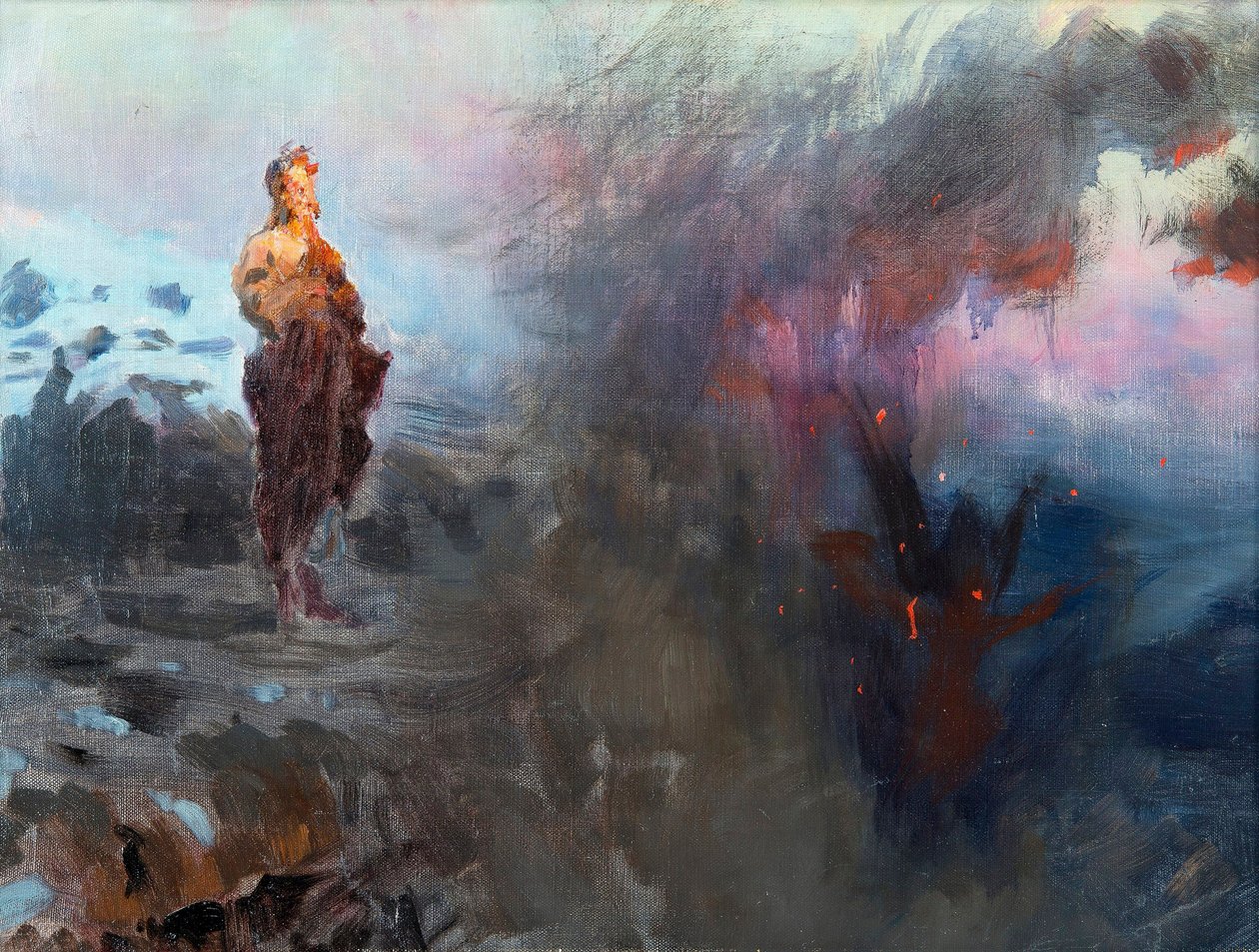 La tentation du Christ - Krisztus megkísértése - Peinture de Ilya Jefimovich Repin (1844-1930), - Olaj, vászon, 47x60 - Magángyűjtemény alkotó: Ilya Efimovich Repin