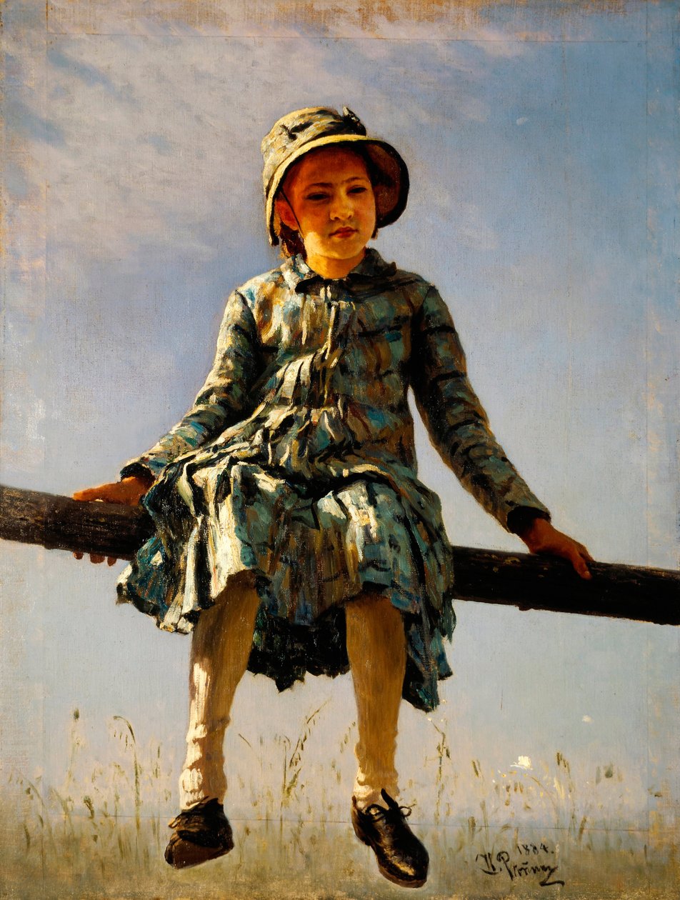 Szitakötő. A művész lányának portréja. Ilja Jefimovics Repin (Ilia Repin) (1844-1930) festménye, olaj, vászon alkotó: Ilya Efimovich Repin