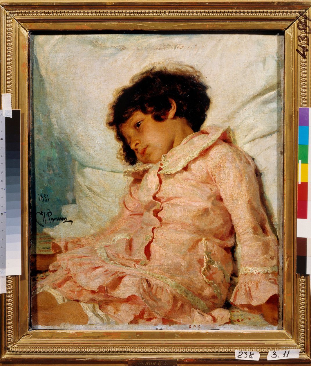 Nadia (Nadya) Repina, a művész lányának portréja. Ilja Jefimovics Repin (Repin) (1844-1930) festménye, olaj, vászon alkotó: Ilya Efimovich Repin