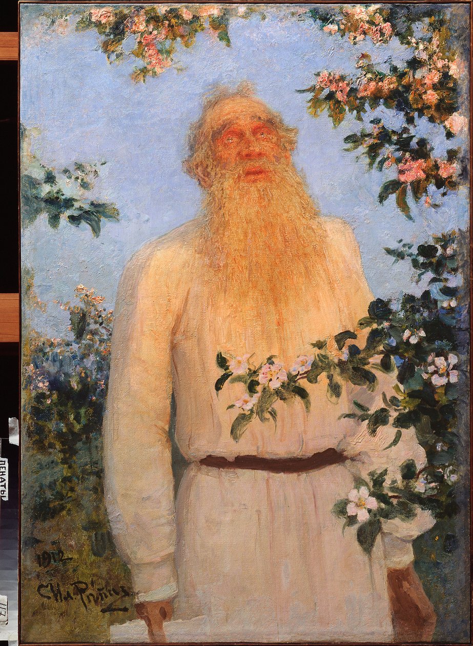 Lev Nyikolajevics (Leo vagy Leon Tolsztoj) (Tolsztoj) író (1828-1910) portréja. Ilja Repin (Ilia Repin) (1844-1930) festménye, olaj, vászon alkotó: Ilya Efimovich Repin