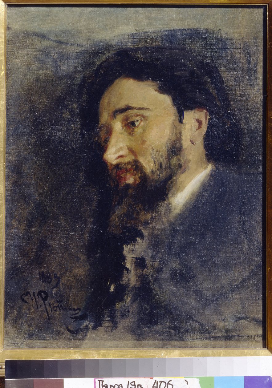 Vszevolod Mihajlovics Garchine (1855-1888) író portréja. (V. M. Garshin szerző portréja). Ilja Refimovics Repin (Ilia Repin) (1844-1930) festménye, olaj, vászon alkotó: Ilya Efimovich Repin