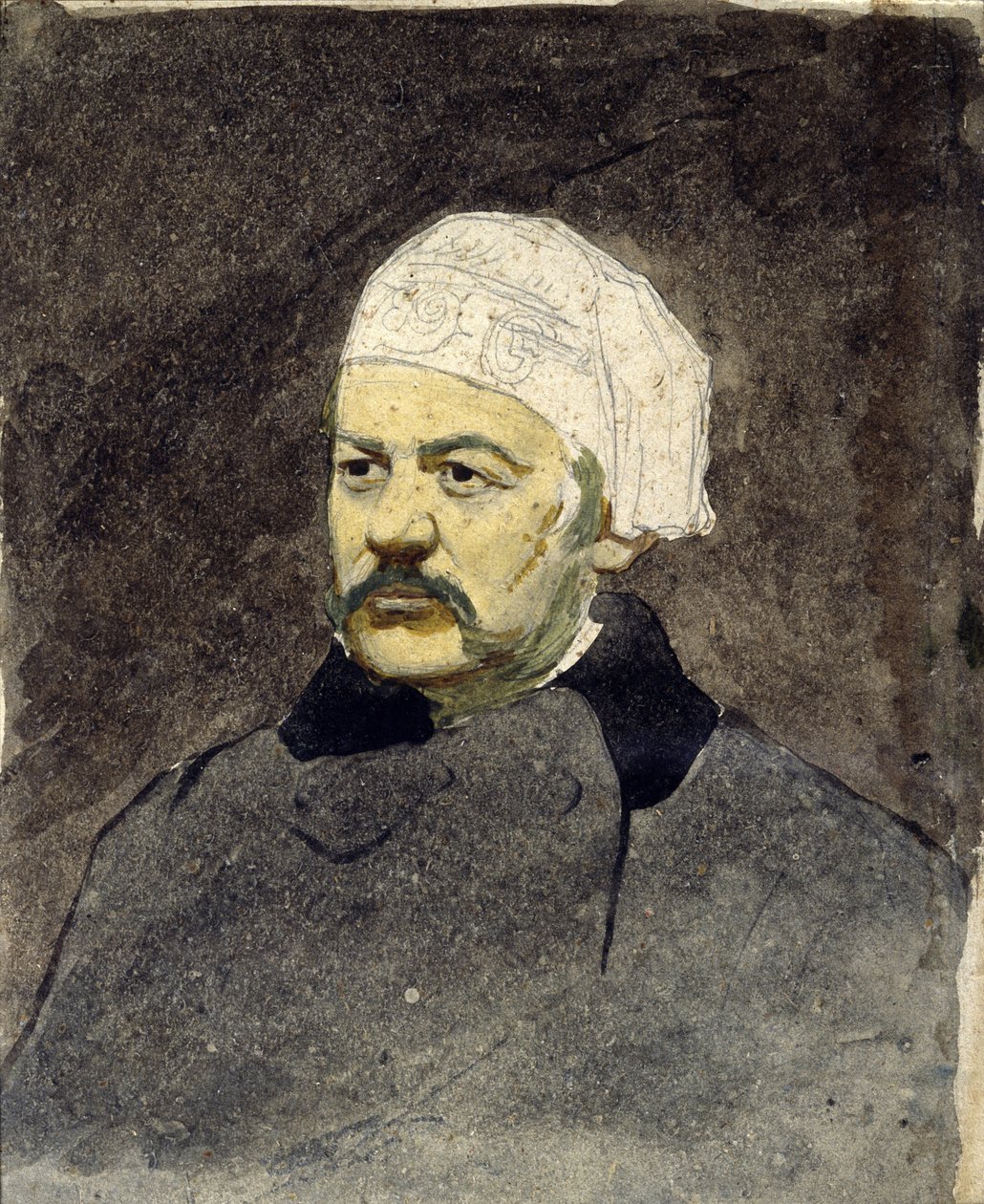 Mihail Ivanovics Glinka (1804-1857) orosz zeneszerző portréja (Michail I. Glinka) - Ilja Jefimovics Repin (1844-1930) festménye, akvarell kartonra (28x23 cm), 1870 körül - I. Repin Emlékmúzeum megnyílik, közel Szentpétervár (Oroszország) alkotó: Ilya Efimovich Repin