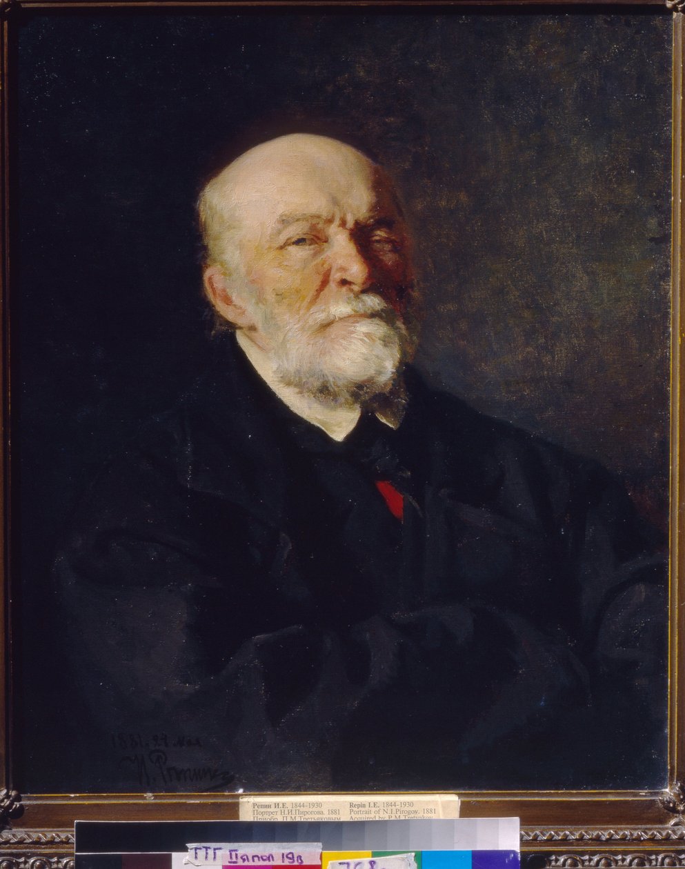 Nyikolaj Ivanovics Pirogov doktor (1810-1881) tudós és pedagógus portréja (N.I.Pirogov tudós, orvos és pedagógus portréja). Ilja Jefimovics Repin (Ilia Repin) (1844-1930) festménye, olaj, vászon alkotó: Ilya Efimovich Repin