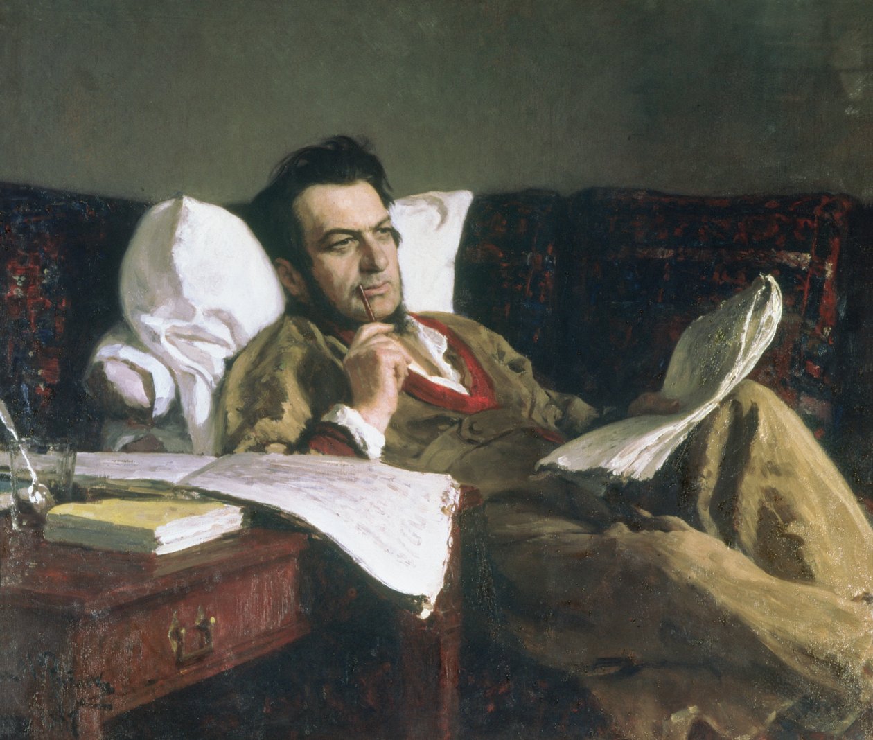 Mihail Glinka portréja a „Ruslan és Ludmilla” opera kompozíciója idején, 1887 körül alkotó: Ilya Efimovich Repin