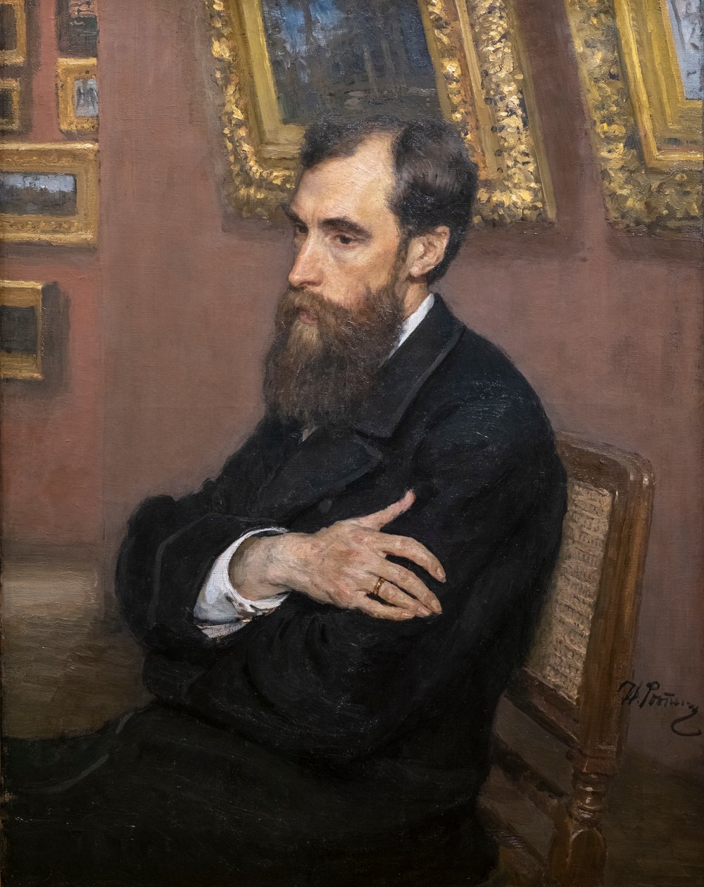 Pavel Mihajlovics Tretyakov portréja alkotó: Ilya Efimovich Repin
