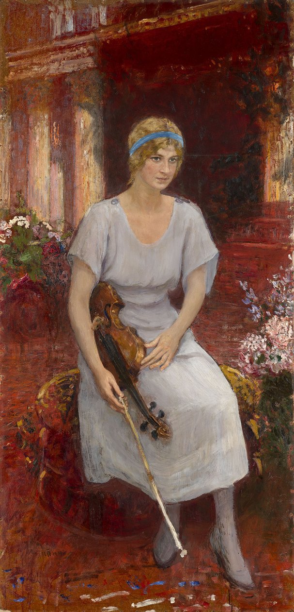 Cecilia Hansen hegedűművész portréja 1897-1989, 1922 alkotó: Ilya Efimovich Repin
