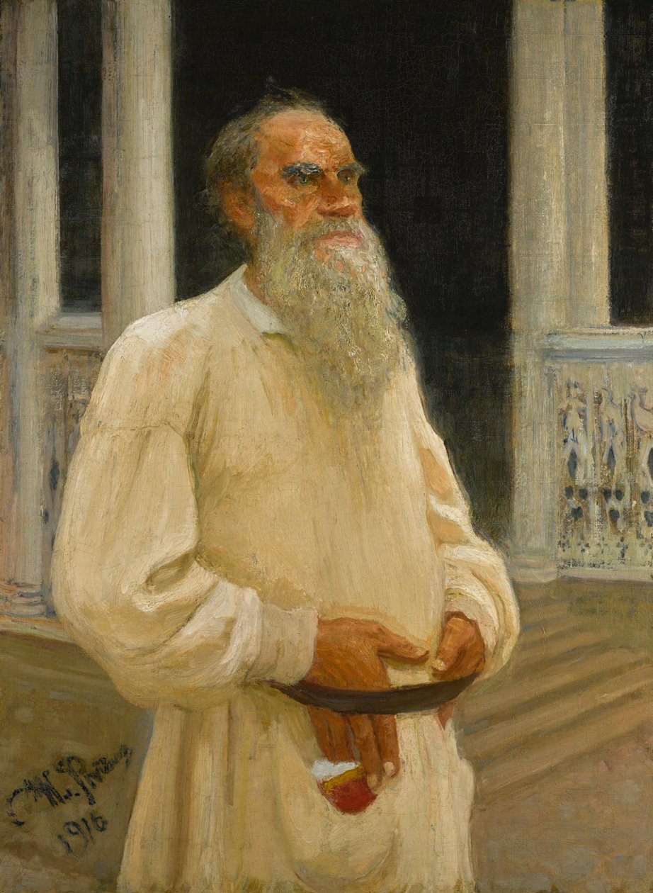 Lev Nyikolajevics Tolsztoj gróf portréja 1828-1910, 1916. alkotó: Ilya Efimovich Repin