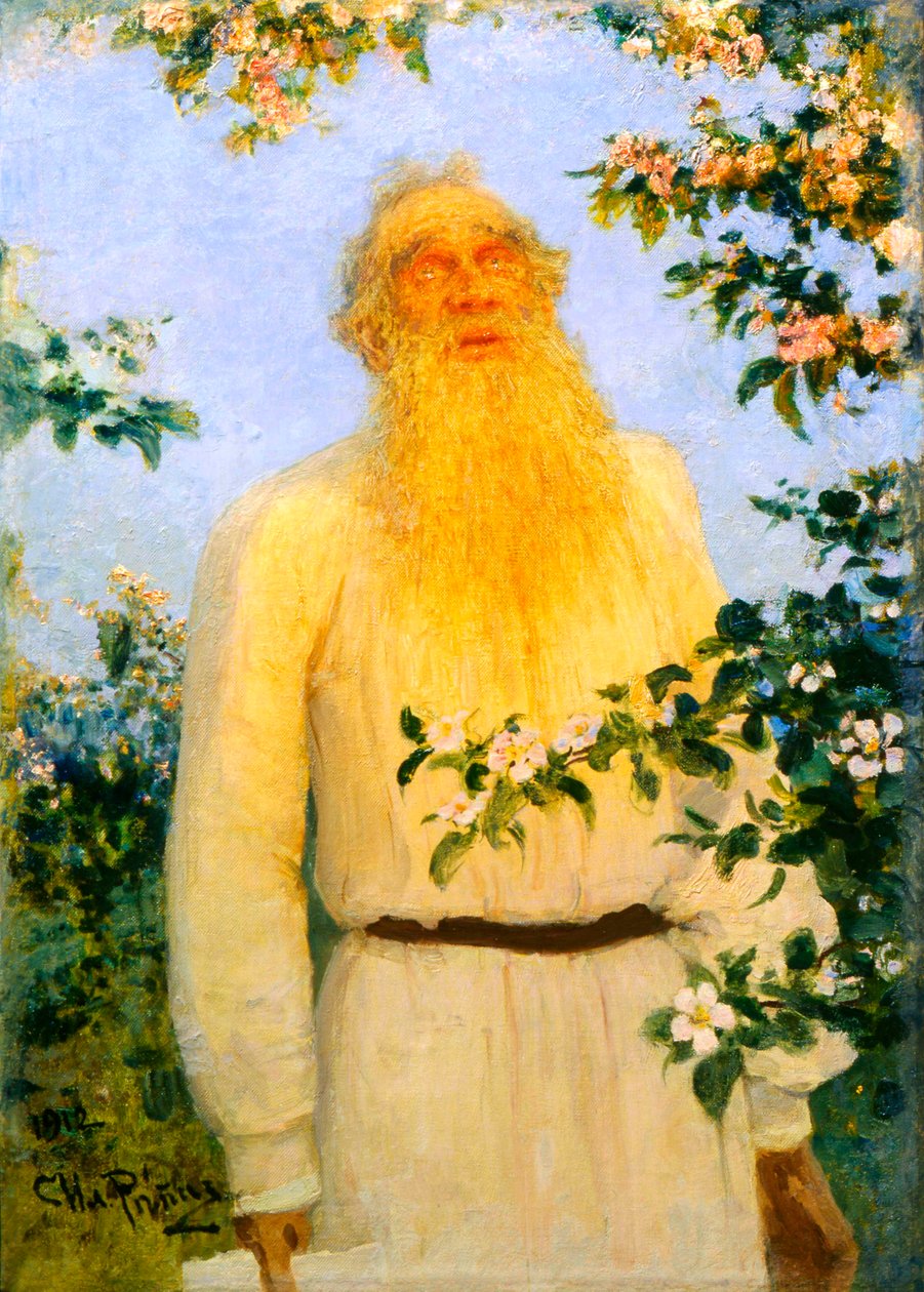 „Leo N Tolsztoj szerző portréja”, 1912. alkotó: Ilya Efimovich Repin