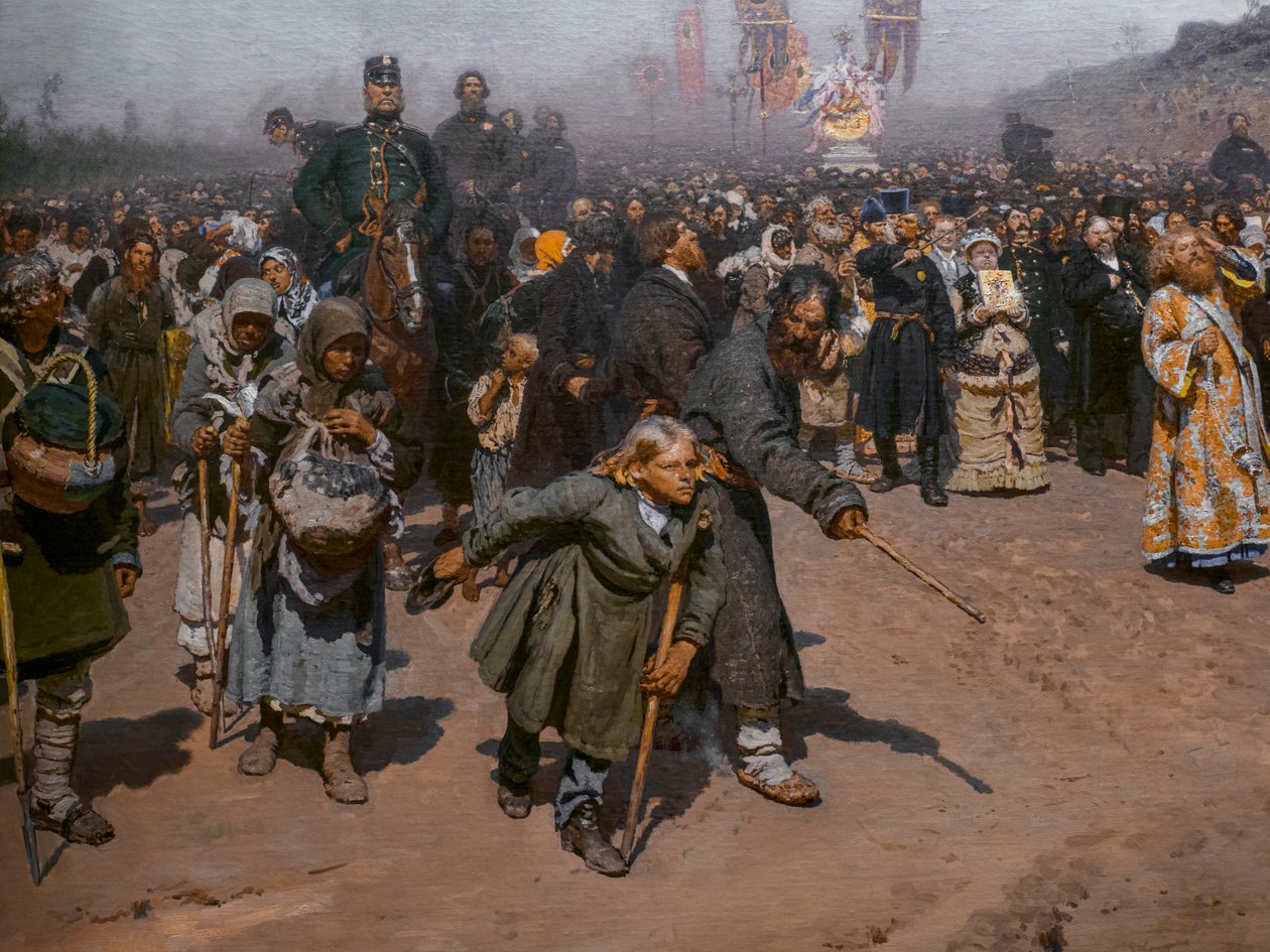 VALLÁSI FOLYAMAT A KURSK TARTOMÁNYBAN (részlet) alkotó: Ilya Efimovich Repin
