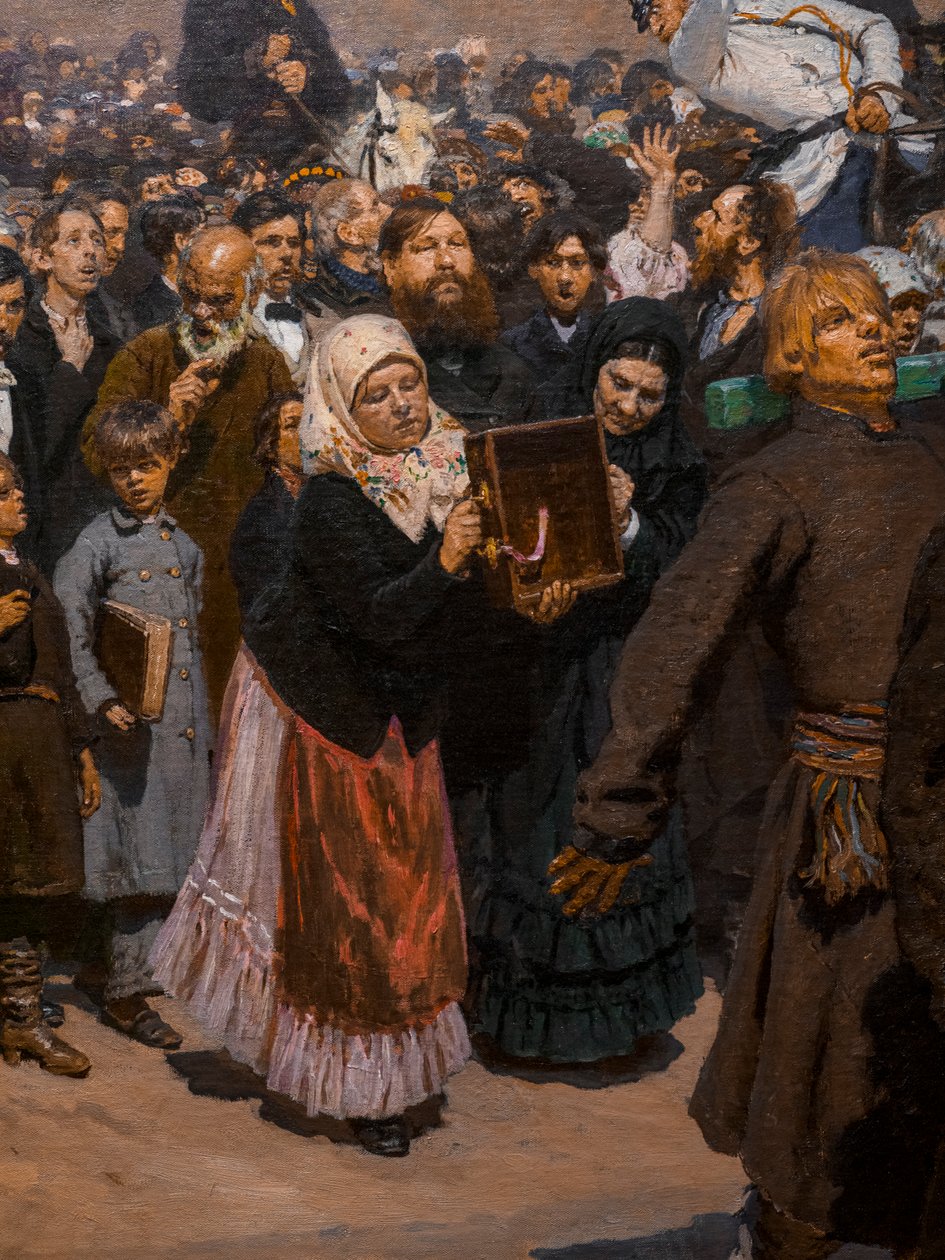 VALLÁSI FOLYAMAT A KURSK TARTOMÁNYBAN (részlet) alkotó: Ilya Efimovich Repin