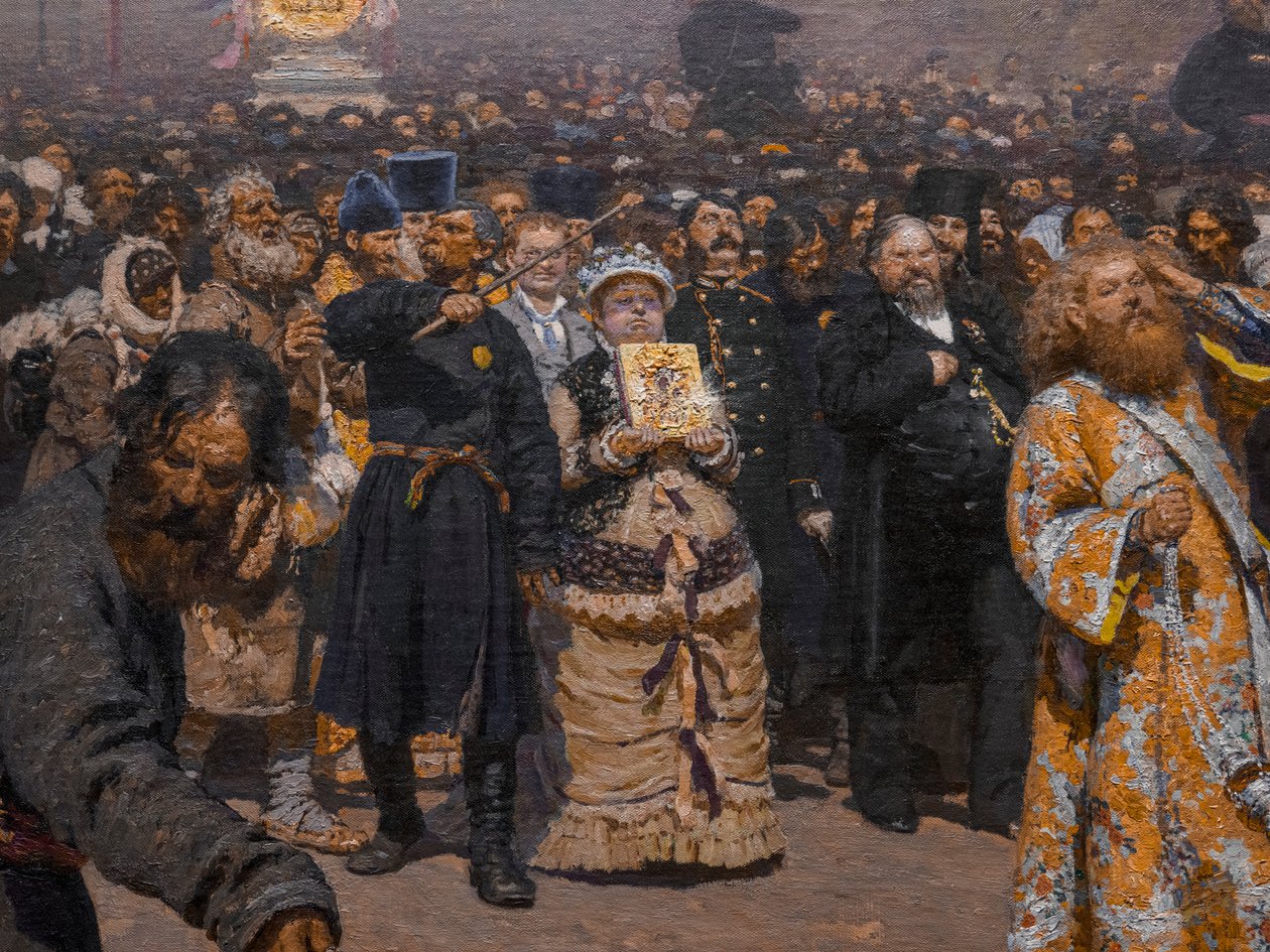 VALLÁSI FOLYAMAT A KURSK TARTOMÁNYBAN (részlet) alkotó: Ilya Efimovich Repin