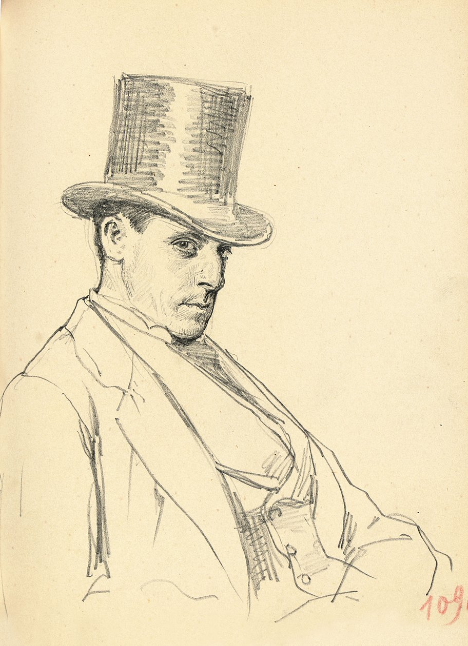 Ülő férfi cilinderes, c. 1872-1875 alkotó: Ilya Efimovich Repin