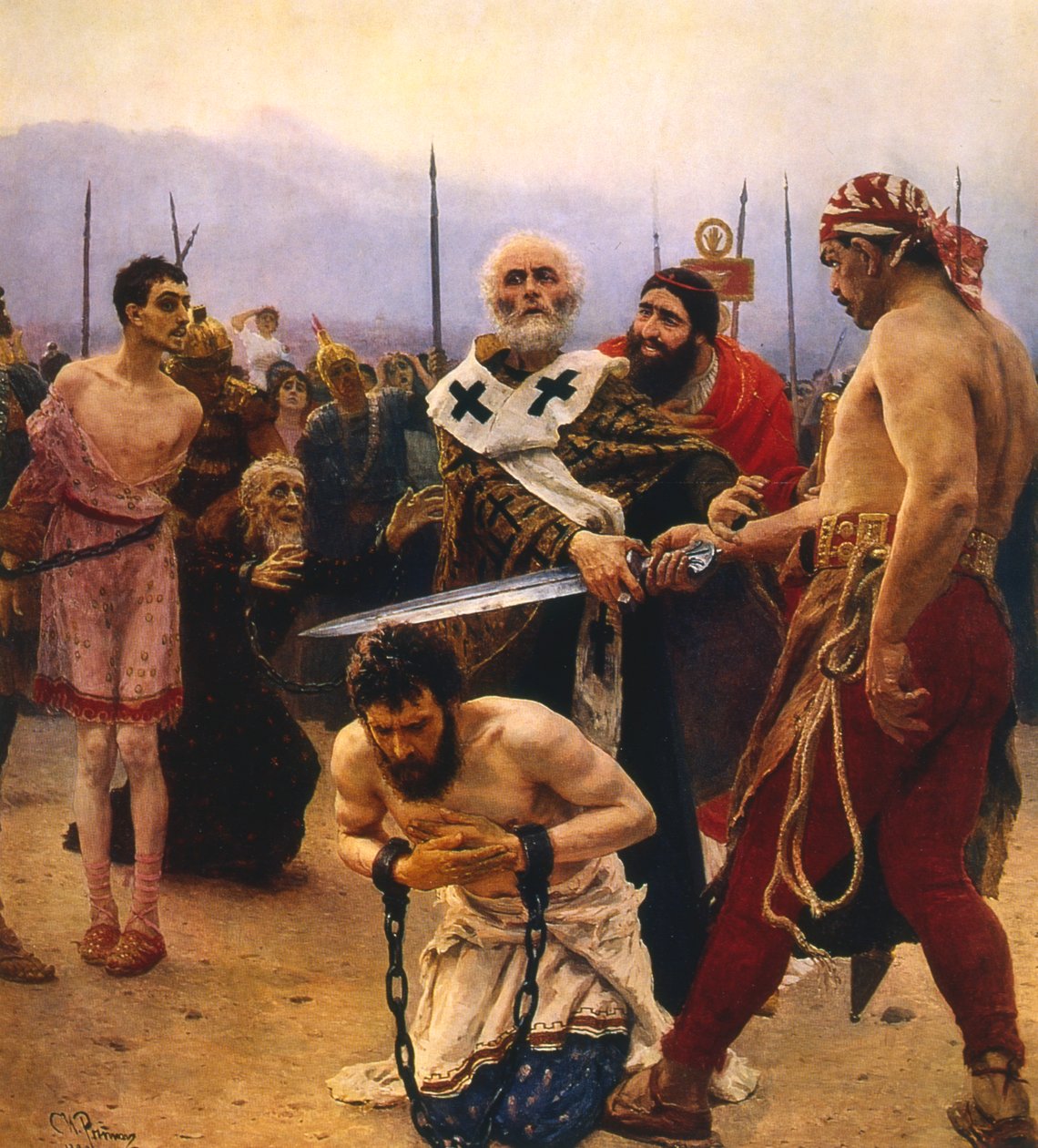 Szent Miklós három ártatlant megment a kivégzéstől, 1888 alkotó: Ilya Efimovich Repin
