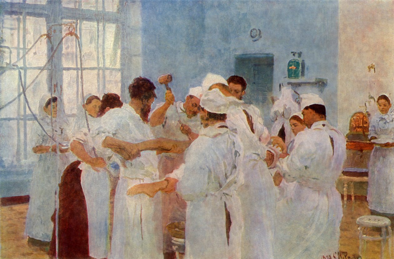 "Jevgenyij Vasziljevics Pavlov sebész 1845-1916 a műtőben", 1888, 1965. alkotó: Ilya Efimovich Repin