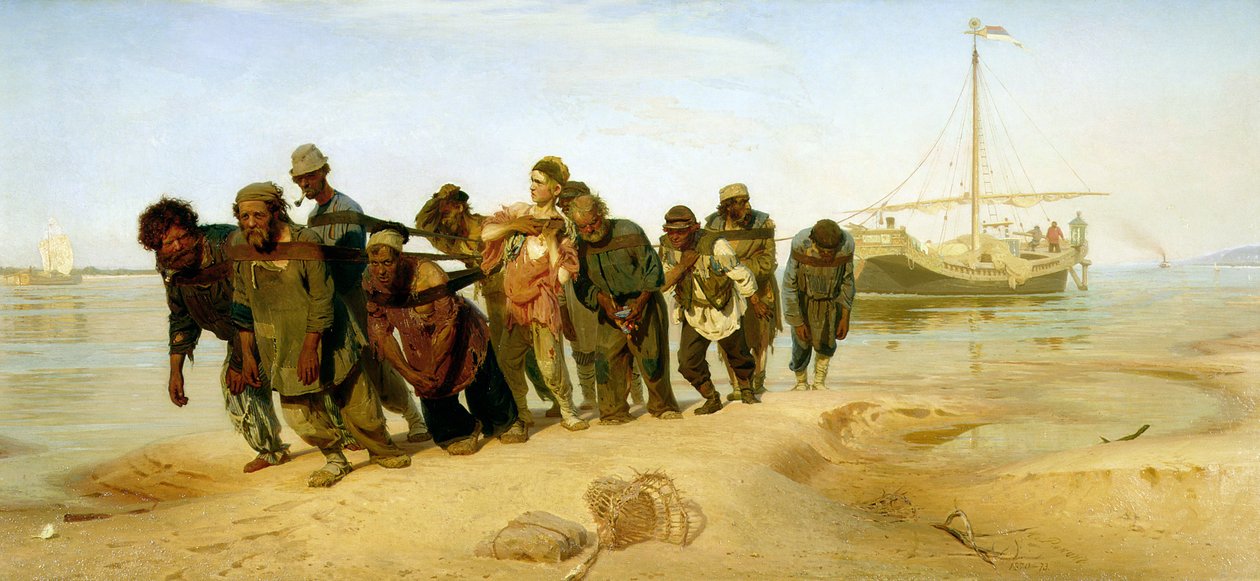 Hajósok a Volgán alkotó: Ilya Efimovich Repin