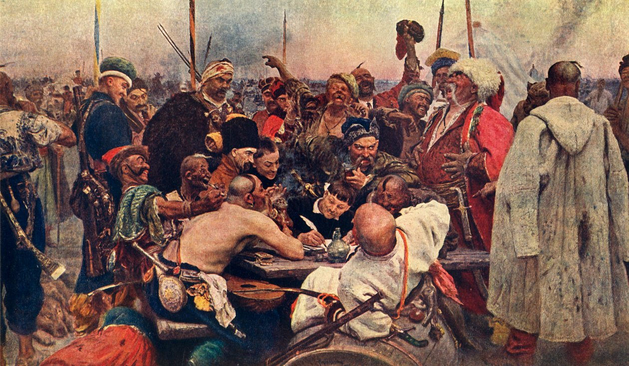 „A kozákok válasza Zaporozsci szultánnak”, 1890, 1939. alkotó: Ilya Efimovich Repin