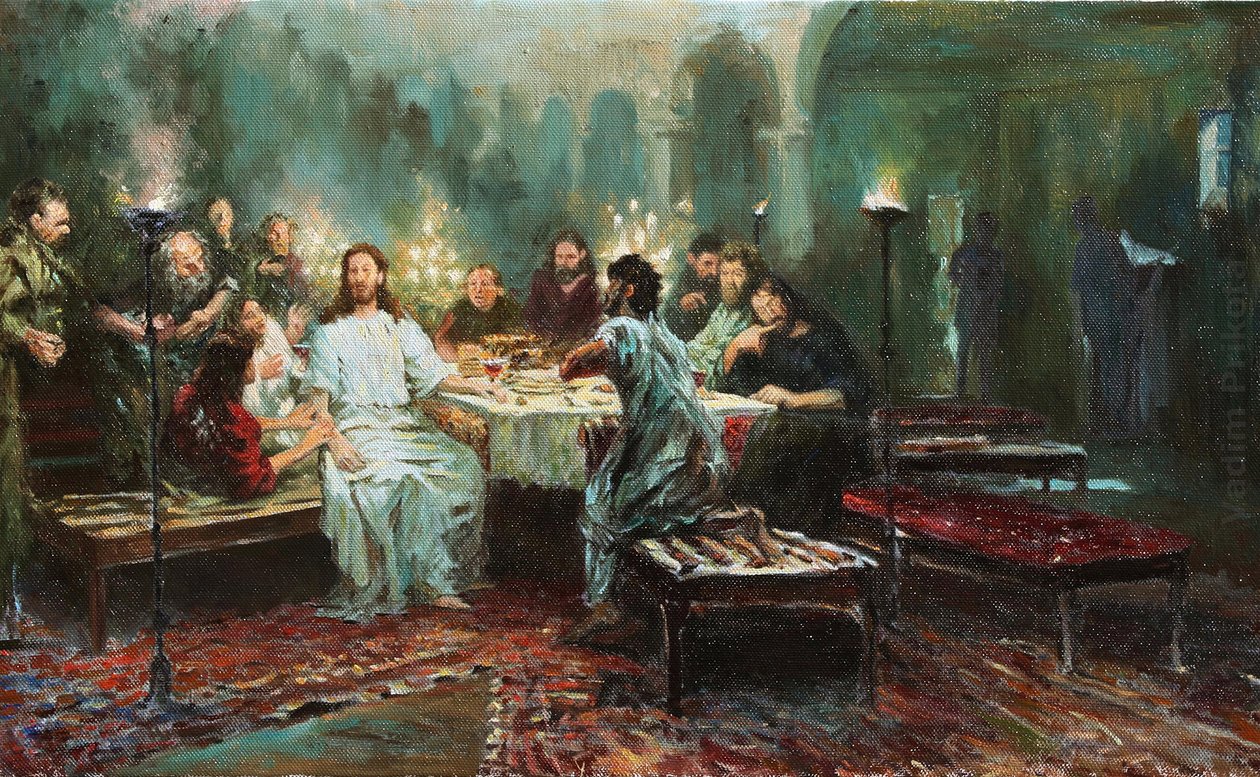 Az utolsó vacsora Repintől, Ilja Jefimovics (1844-1930) alkotó: Ilya Efimovich Repin