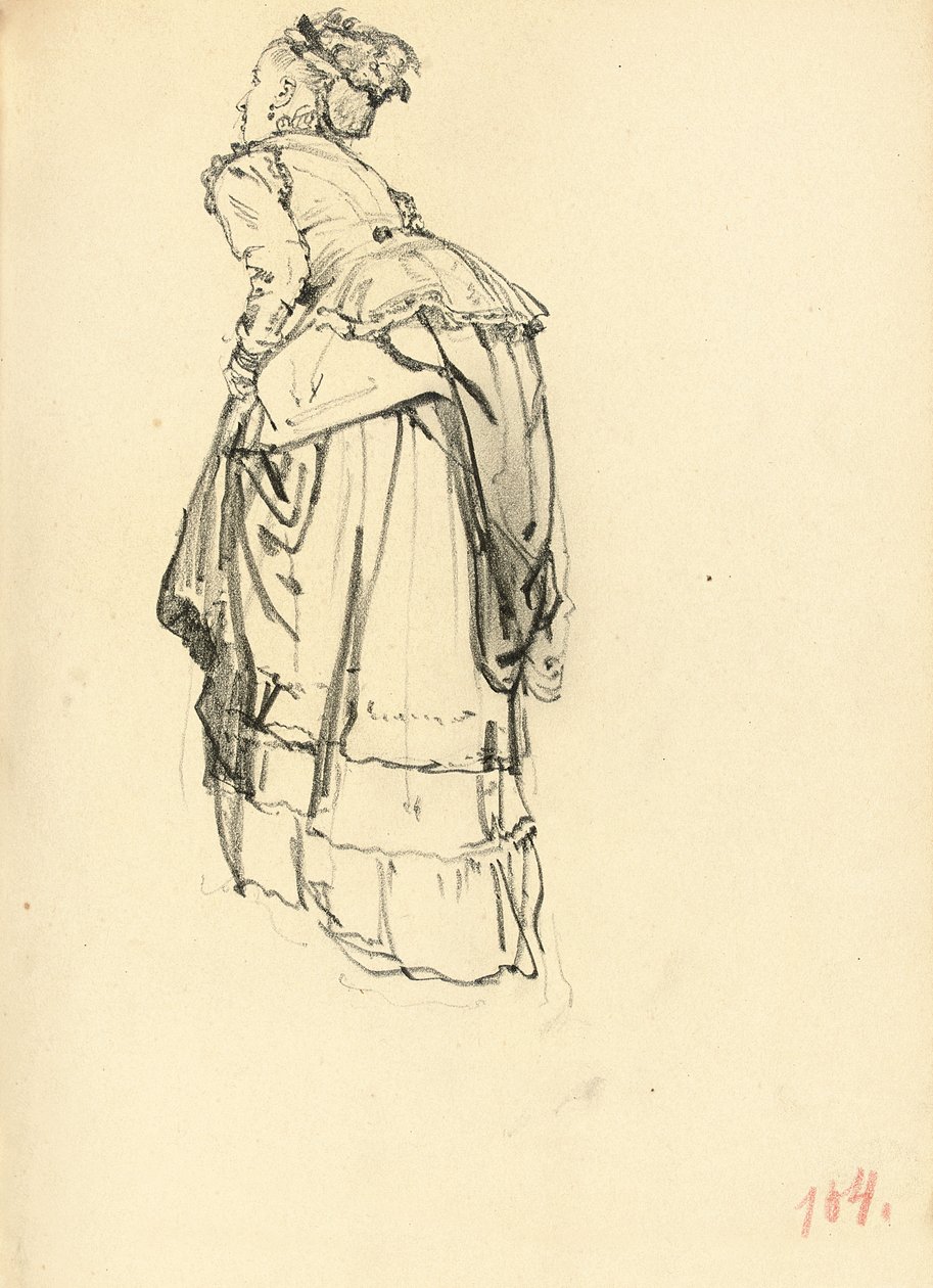 Nő ruhás hátulról, c. 1872-1875 alkotó: Ilya Efimovich Repin
